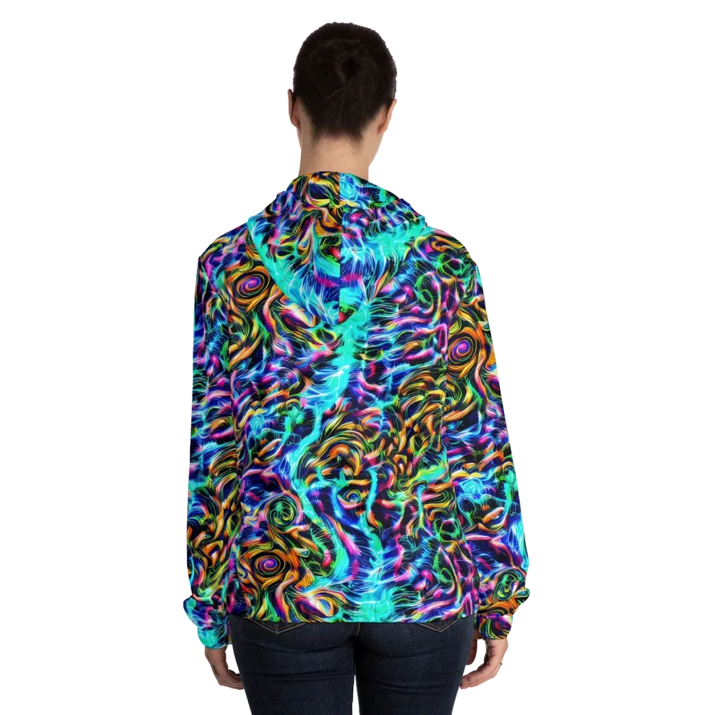Fluorescent Torrent on Women's Full-Zip Hoodie — Back On Person