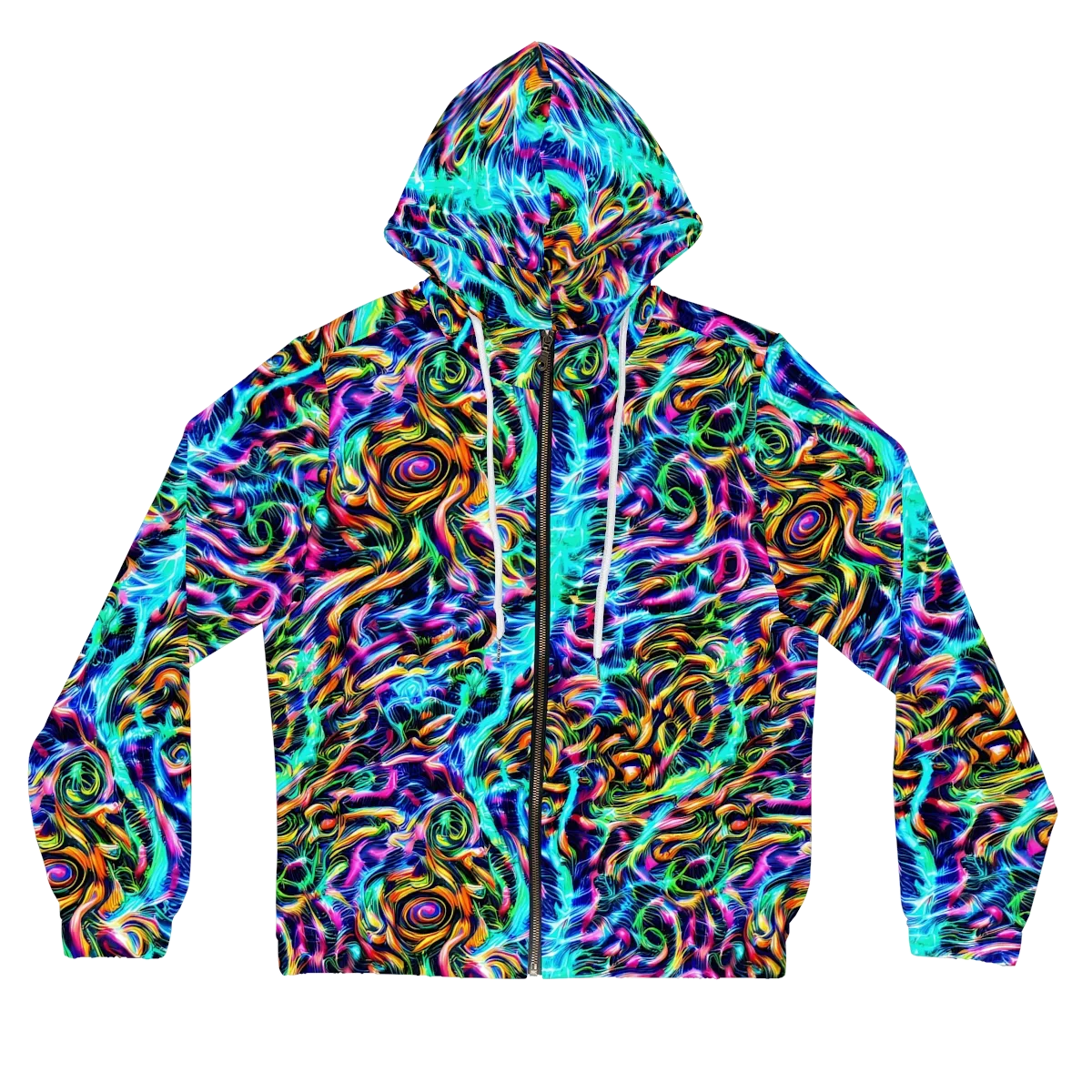 Fluorescent Torrent on Women's Full-Zip Hoodie — Front