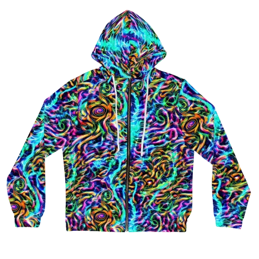 Fluorescent Torrent on a Women's Full-Zip Hoodie