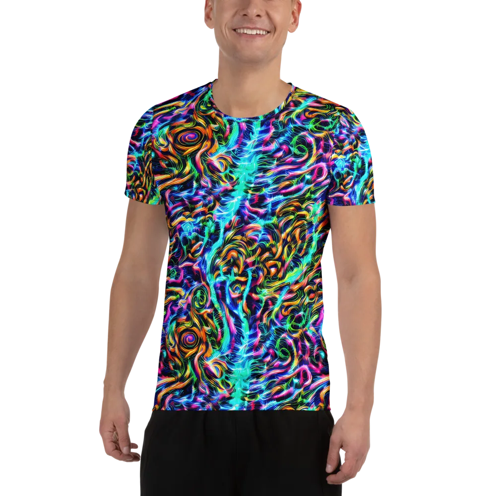 Fluorescent Torrent on Men's Athletic T-Shirt — Front