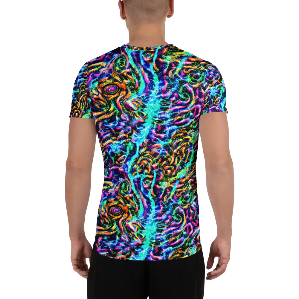 Fluorescent Torrent on Men's Athletic T-Shirt — Back