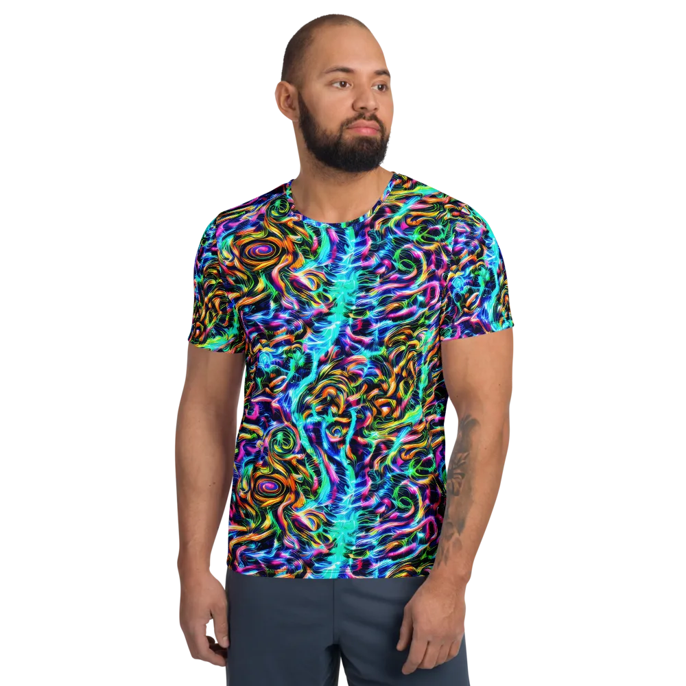 Fluorescent Torrent on Men's Athletic T-Shirt — Front