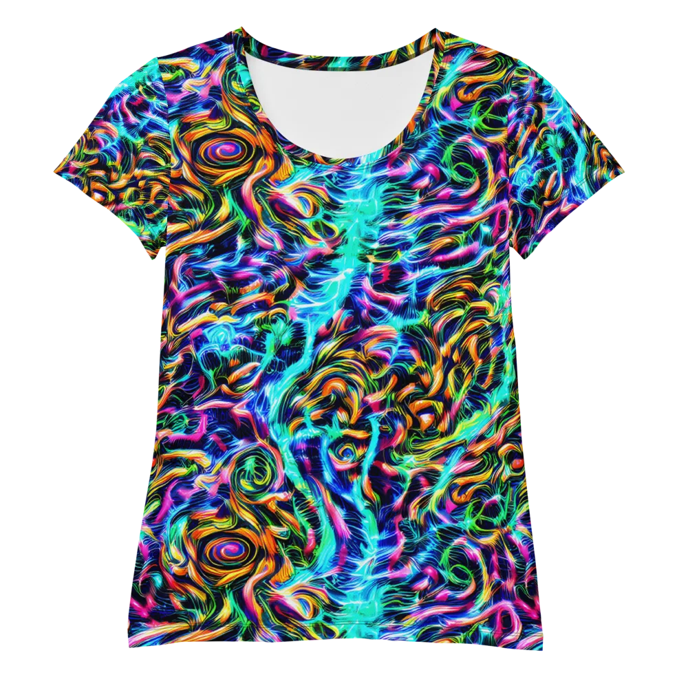 Fluorescent Torrent on Women's Athletic T-Shirt — Front