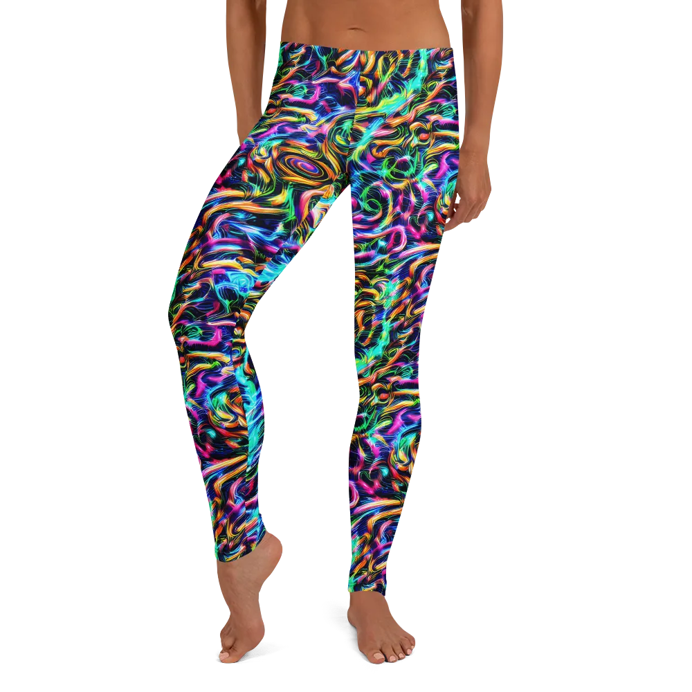 Fluorescent Torrent on Leggings — Front