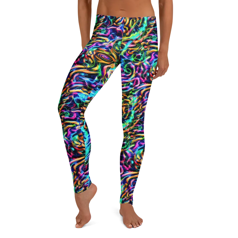 Fluorescent Torrent on Leggings — Front