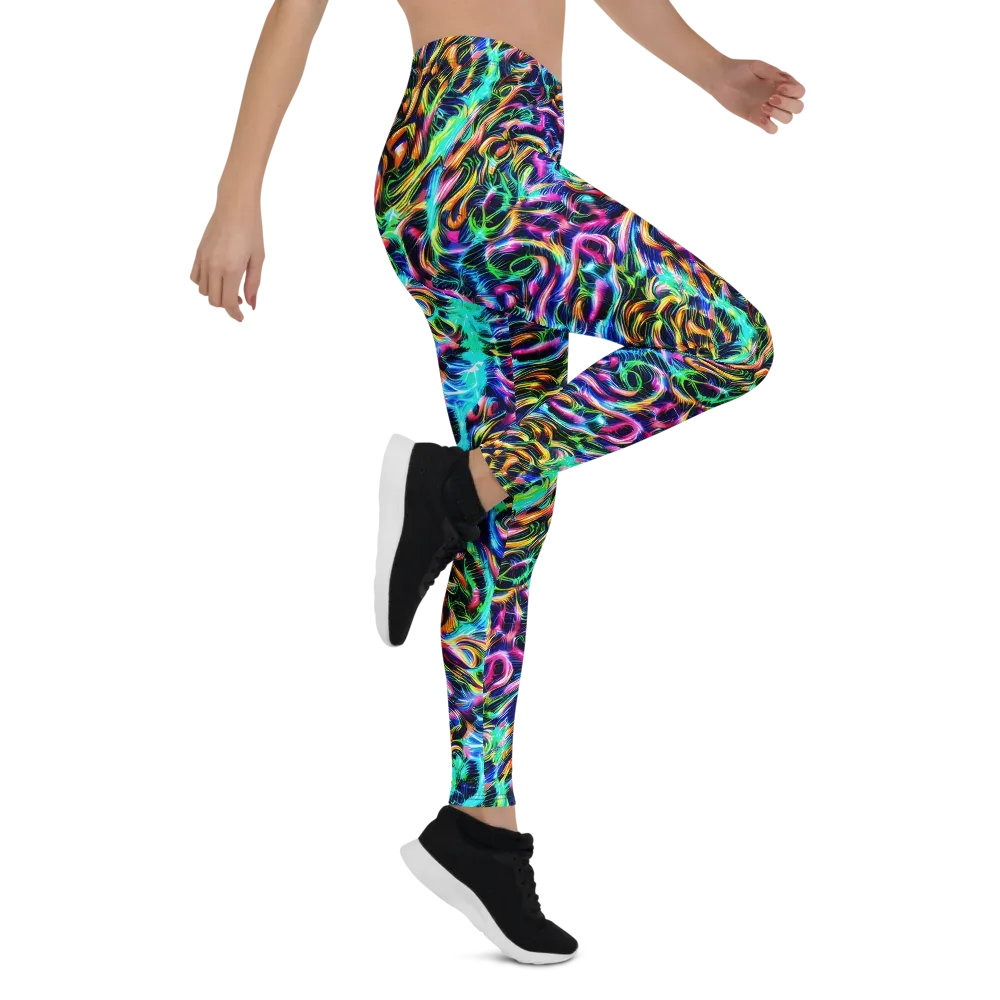 Fluorescent Torrent on Leggings — Right