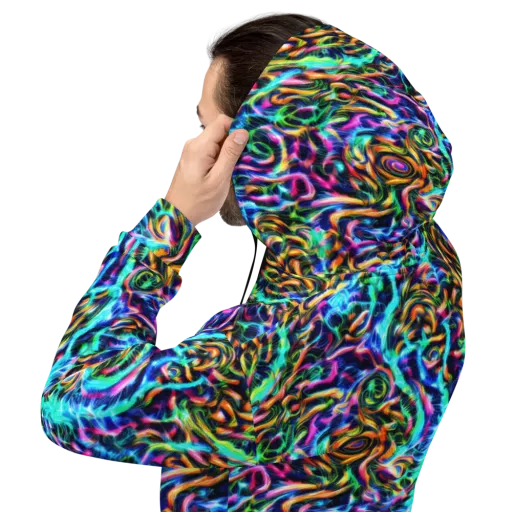 Fluorescent Torrent on a Hoodie