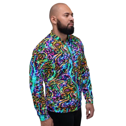 Fluorescent Torrent on a Bomber Jacket