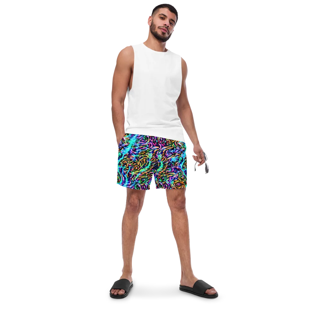 Fluorescent Torrent on Swim Trunks — Front