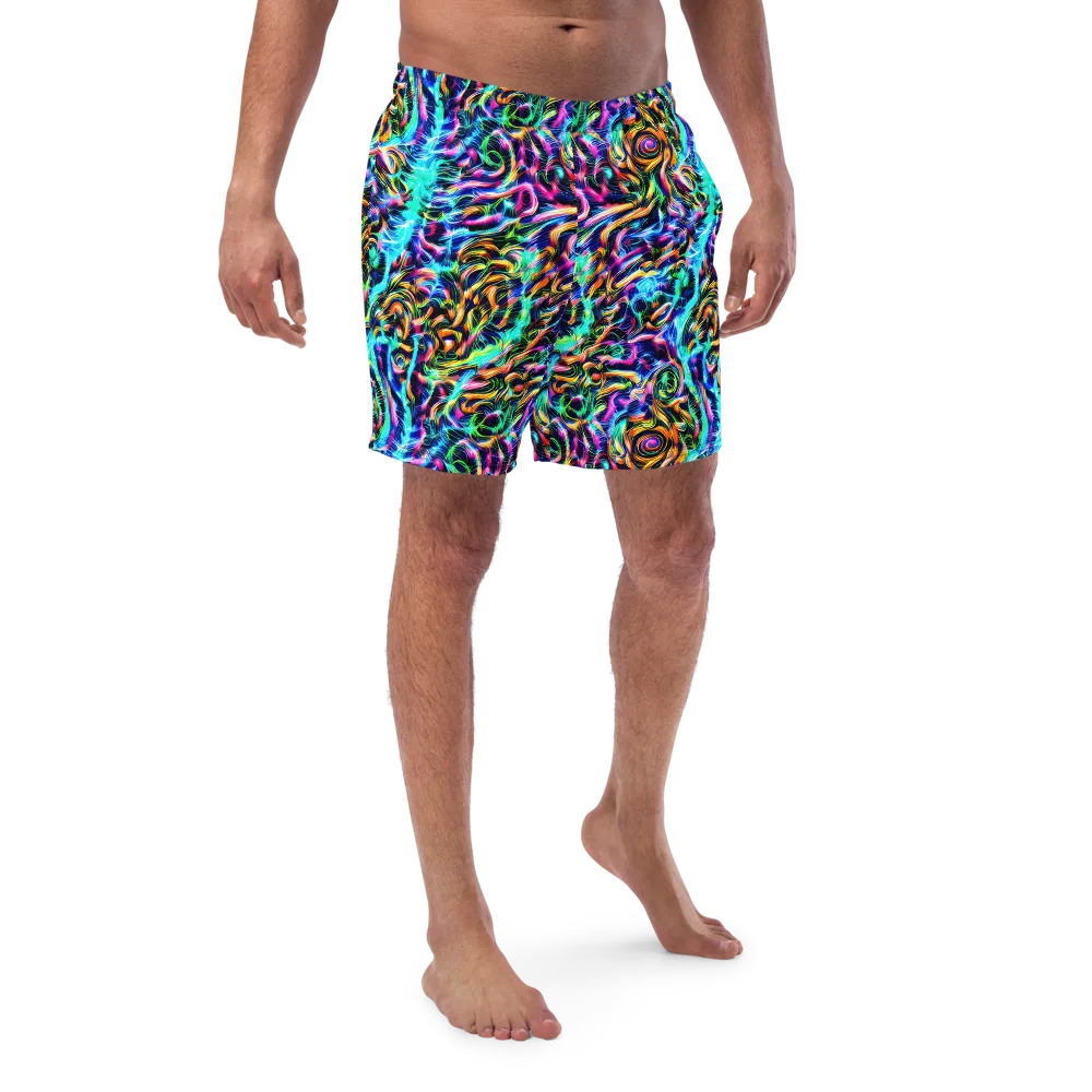 Fluorescent Torrent on Swim Trunks — Front