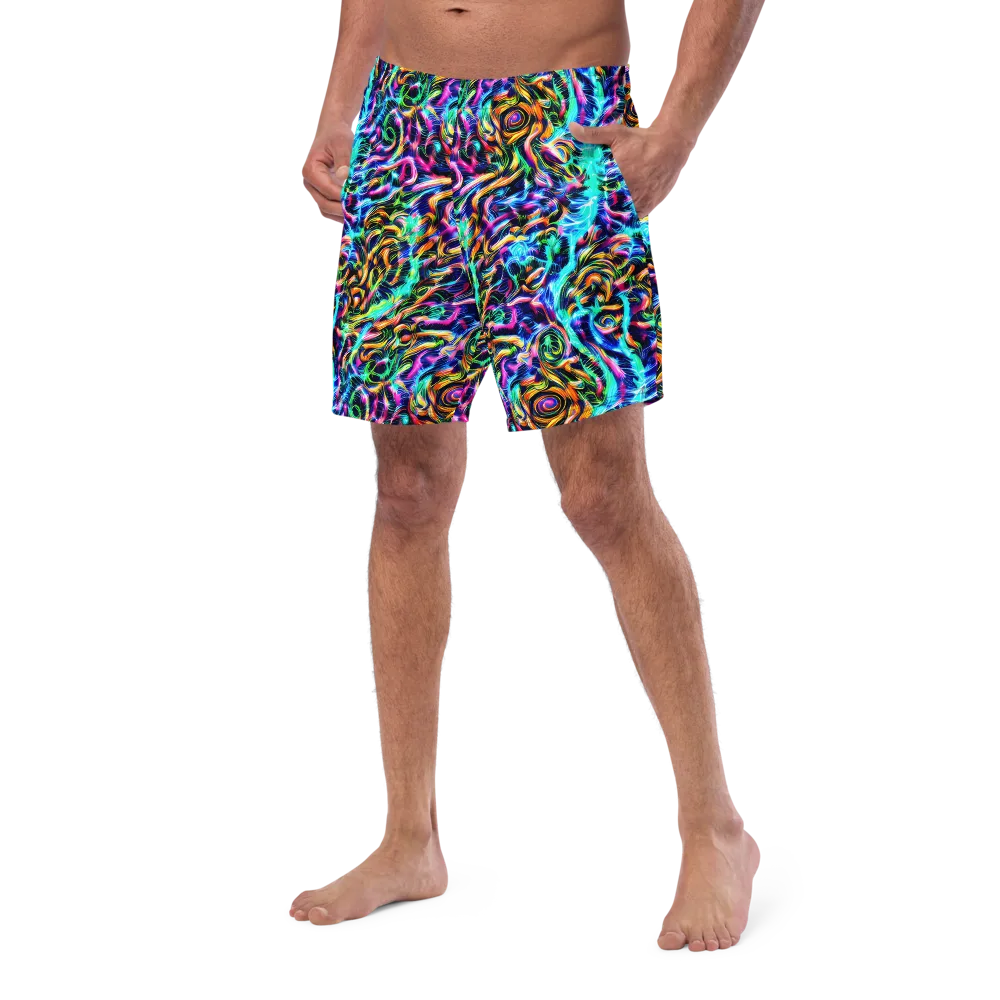 Fluorescent Torrent on Swim Trunks — Left Front