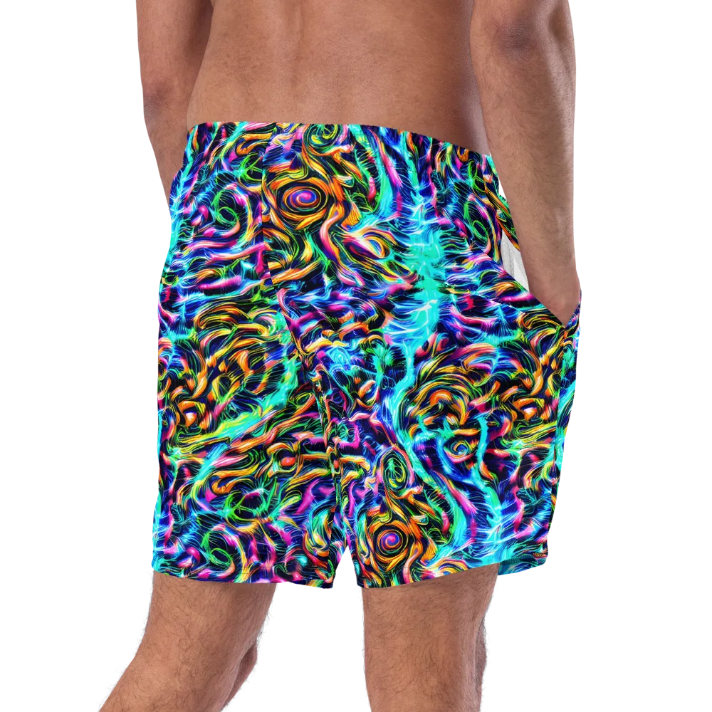 Fluorescent Torrent on Swim Trunks — Right Back