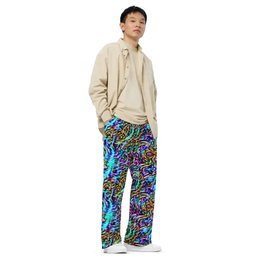 Fluorescent Torrent on a Wide-Leg Pants