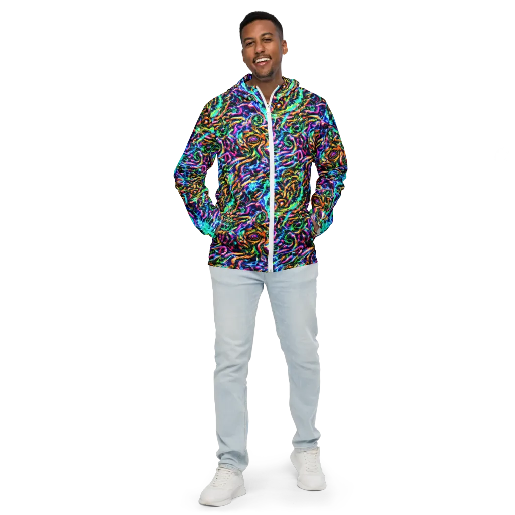 Fluorescent Torrent on Men's Windbreaker — Front