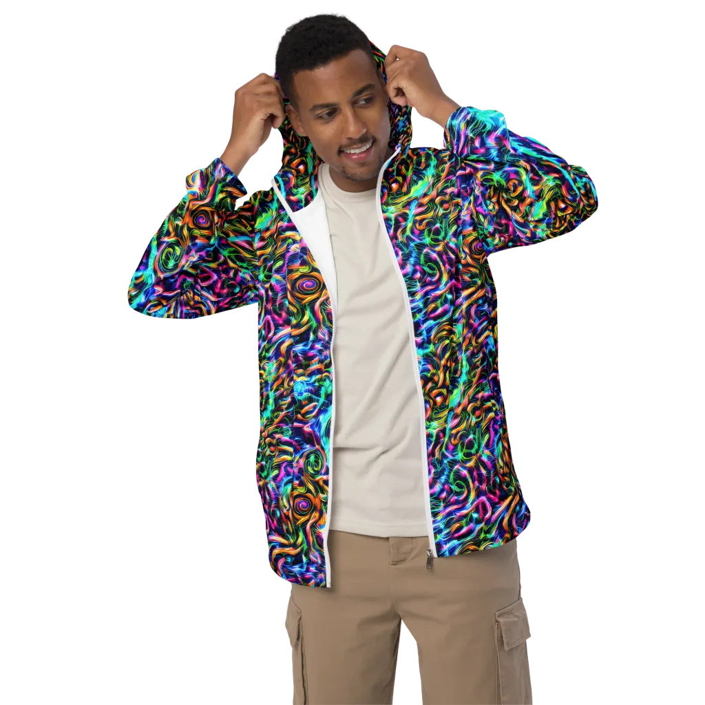 Fluorescent Torrent on Men's Windbreaker — Front