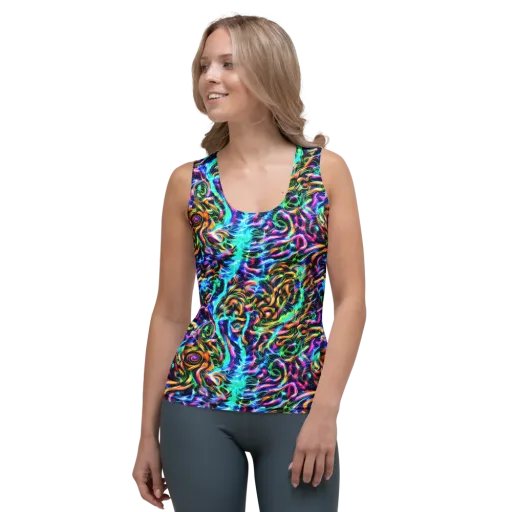 Fluorescent Torrent on a Women's Tank Top