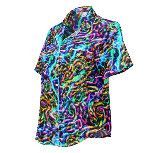 Fluorescent Torrent on a Women's Short Sleeve Pajama Top