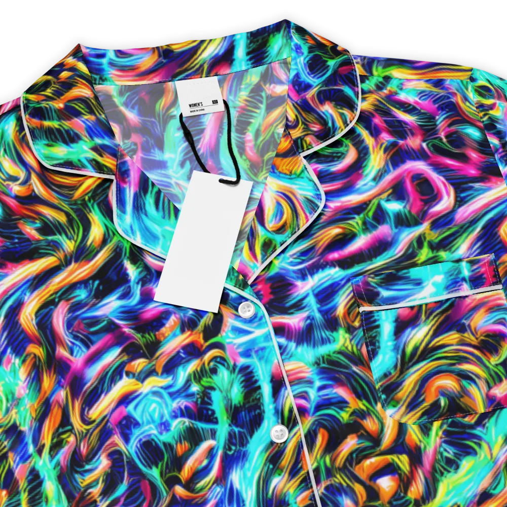 Fluorescent Torrent on Women's Short Sleeve Pajama Top — Product details