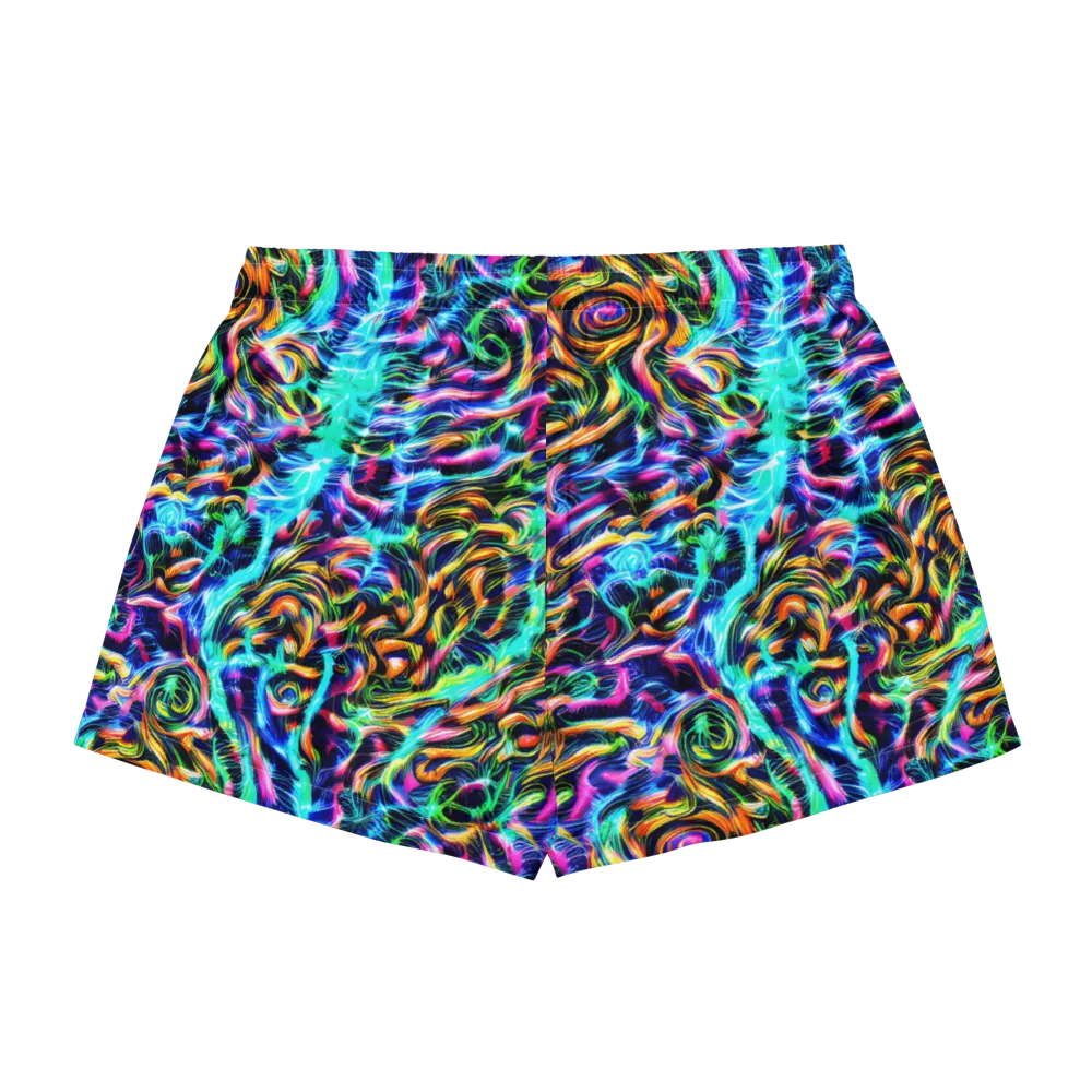 Fluorescent Torrent on Women's Pajama Shorts — Back