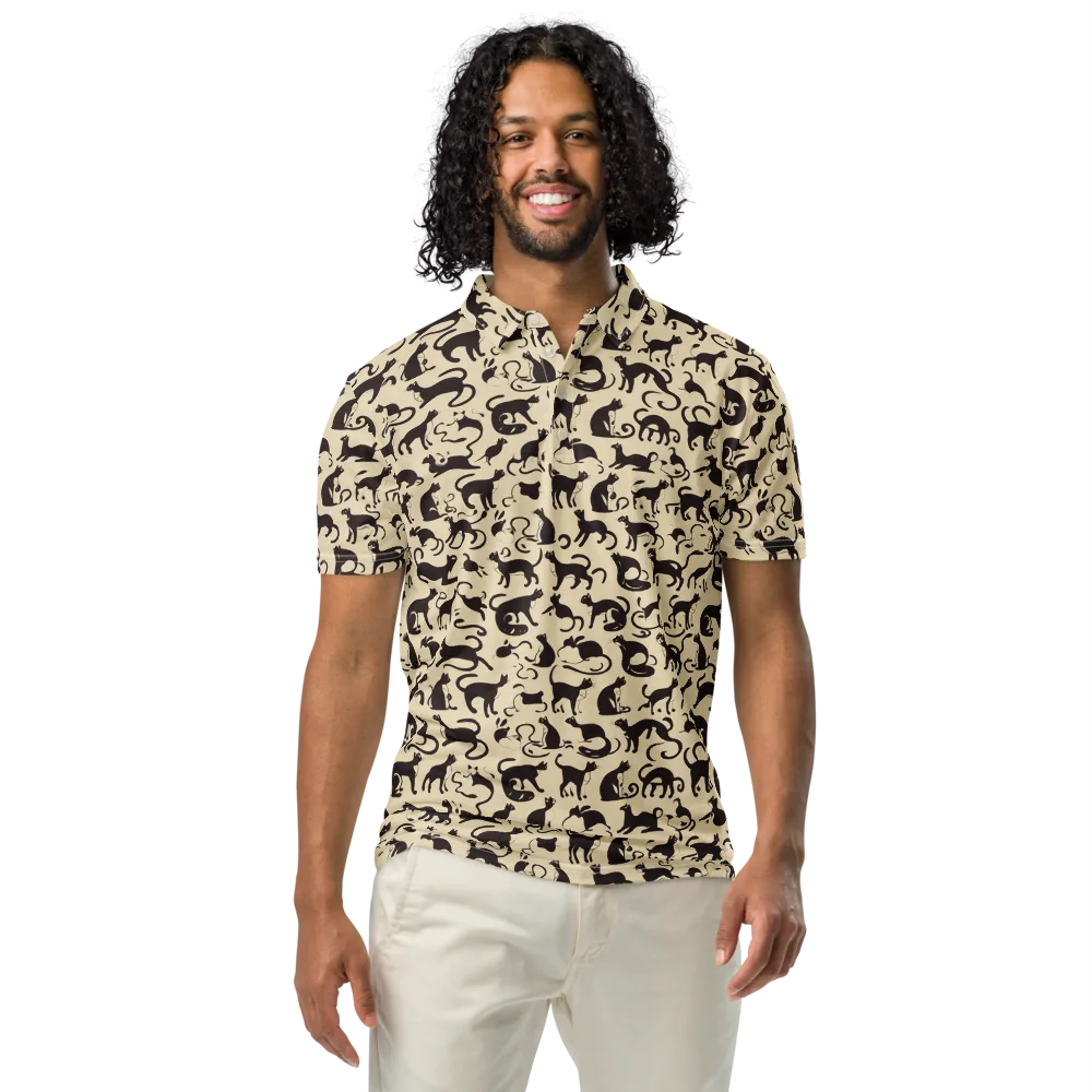 Midnight Catwalk on Men's Slim Fit Polo Shirt — Front