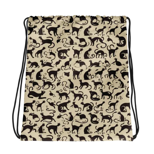 Midnight Catwalk on a Drawstring Bag