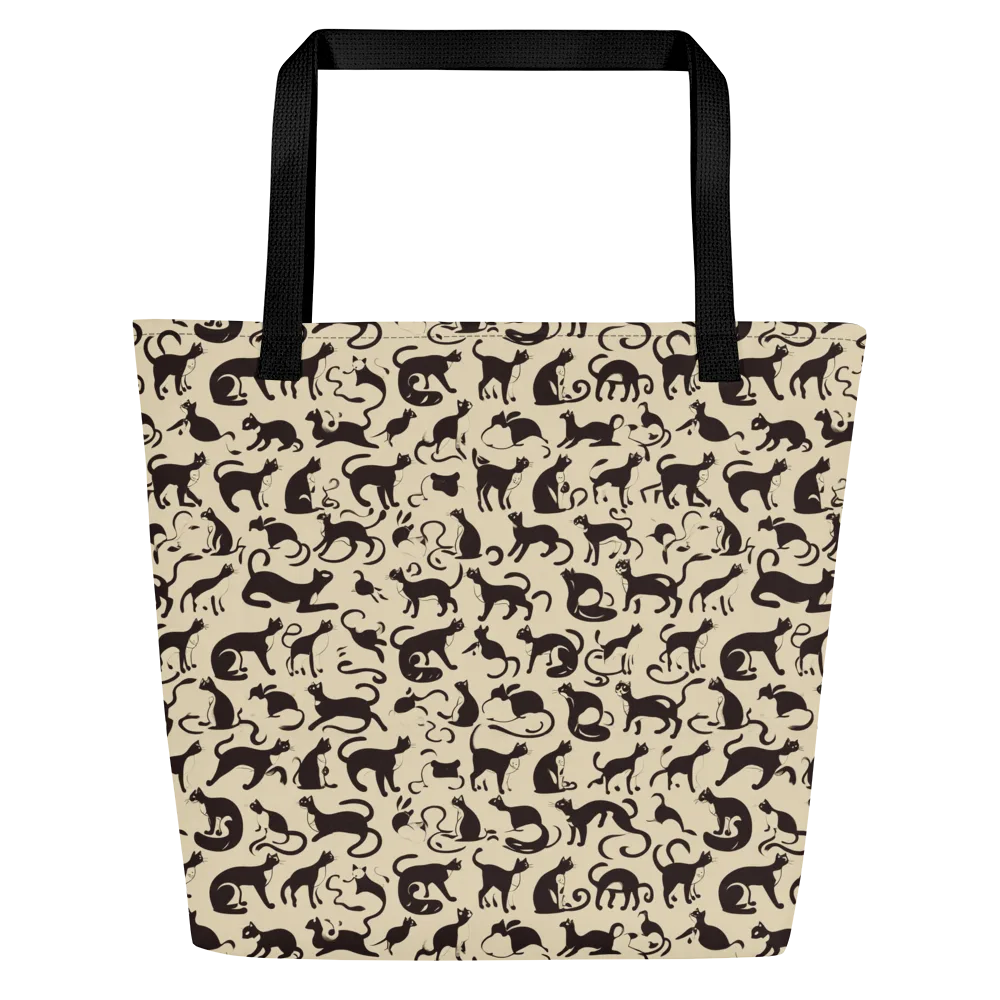 Midnight Catwalk on Large Tote Bag W/ Pocket — Front