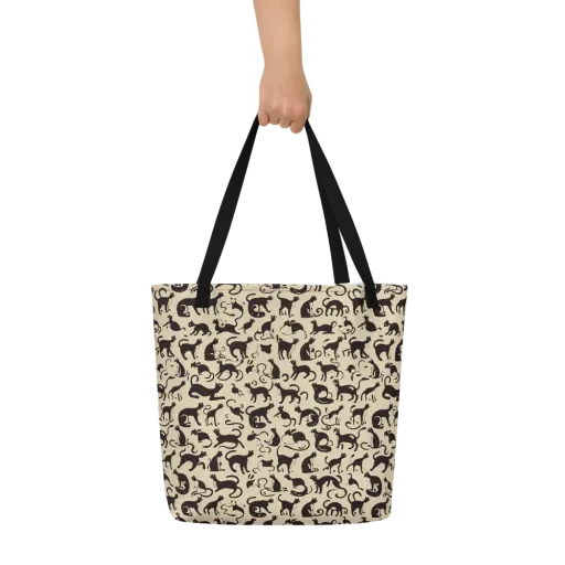 Midnight Catwalk on a Large Tote Bag W/ Pocket