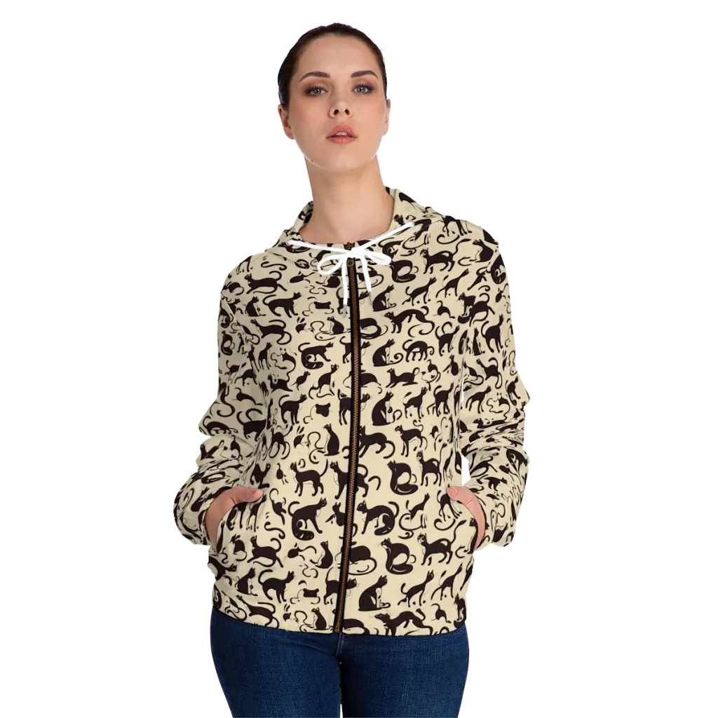 Midnight Catwalk on Women's Full-Zip Hoodie — Front On Person