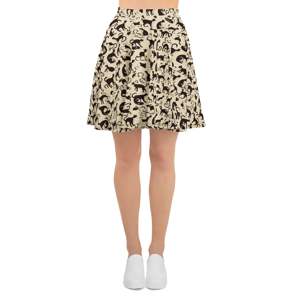 Midnight Catwalk on Skater Skirt — Front