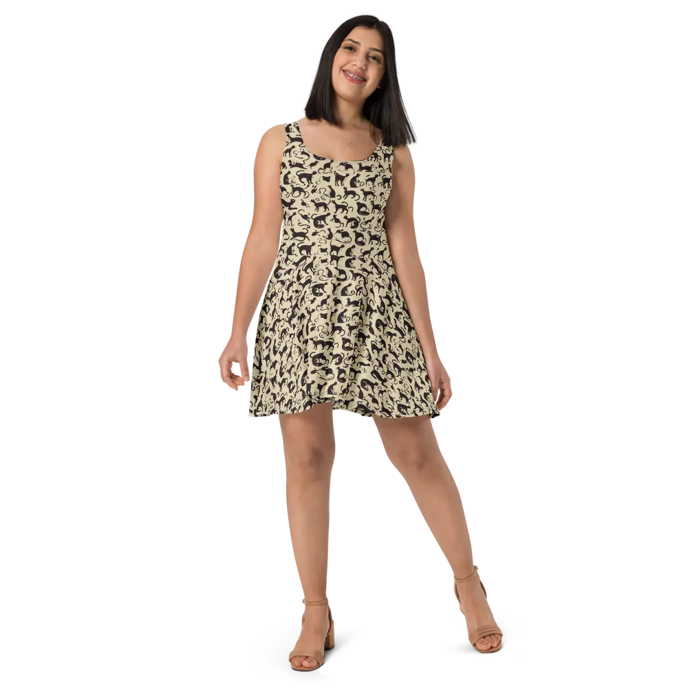 Midnight Catwalk on Skater Dress — Front