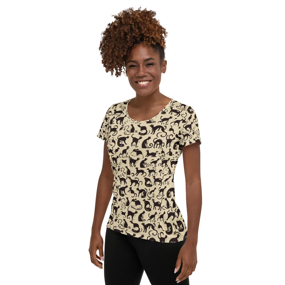 Midnight Catwalk on Women's Athletic T-Shirt — Left