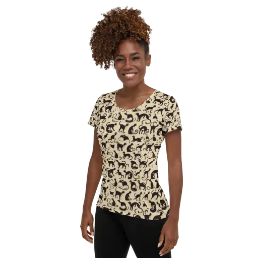 Midnight Catwalk on a Women's Athletic T-Shirt
