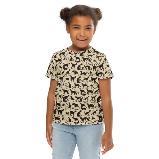 Midnight Catwalk on a Kids Crew Neck T-Shirt