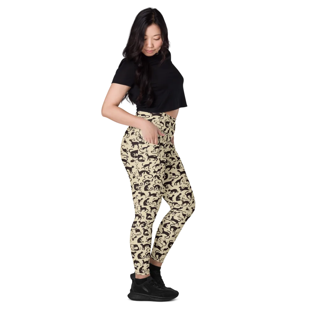Midnight Catwalk on Leggings with Pockets — Right