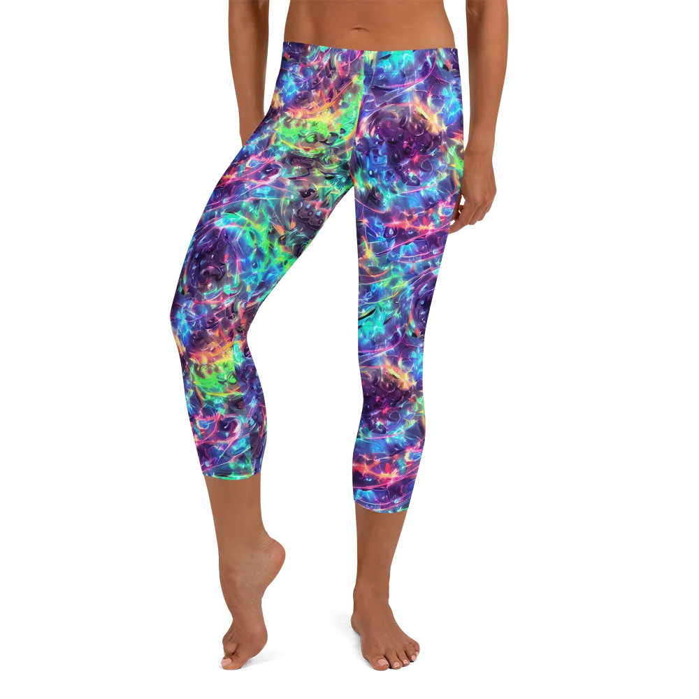 Spectral Voltage on Capri Leggings — Front