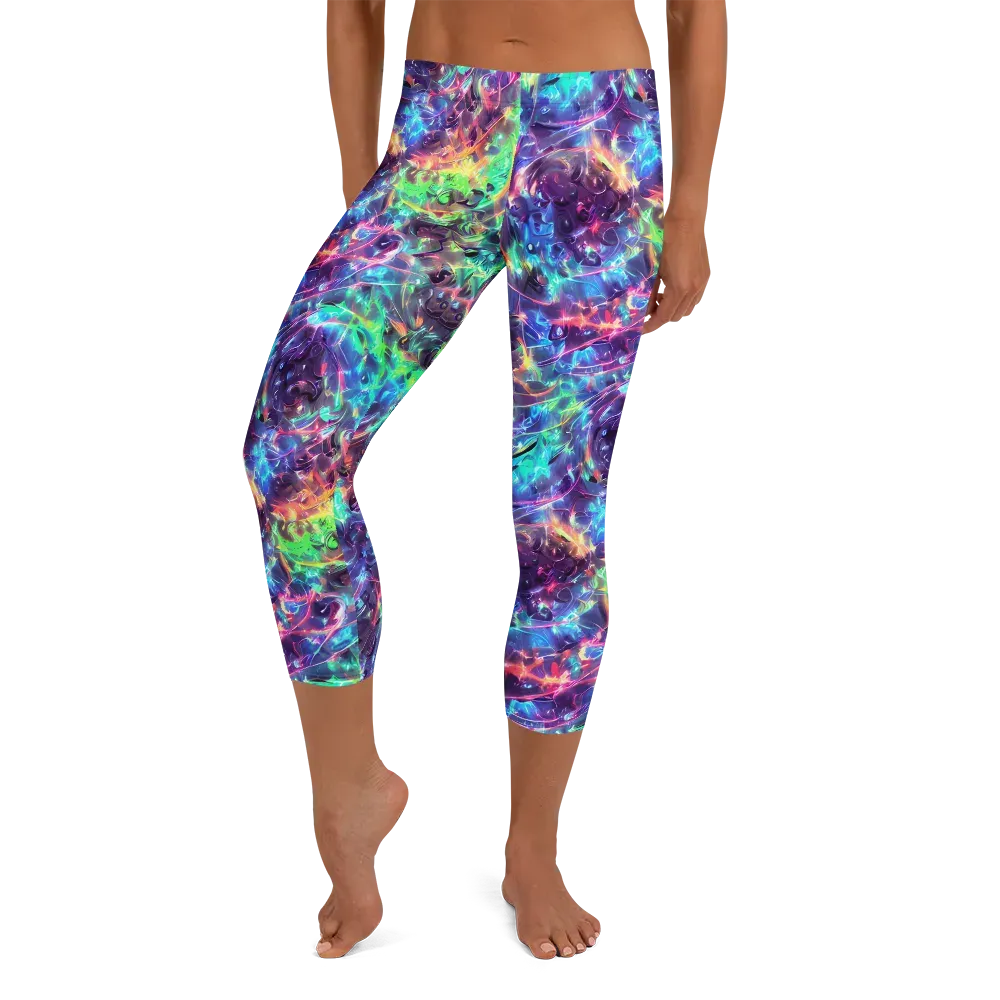 Spectral Voltage on Capri Leggings — Front
