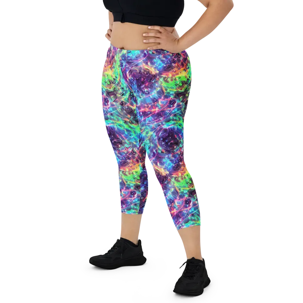 Spectral Voltage on Capri Leggings — Front
