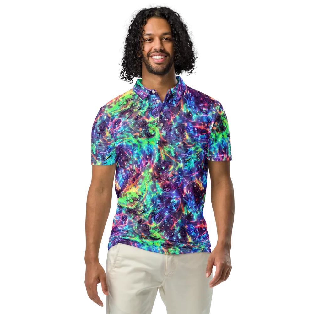 Spectral Voltage on Men's Slim Fit Polo Shirt — Front
