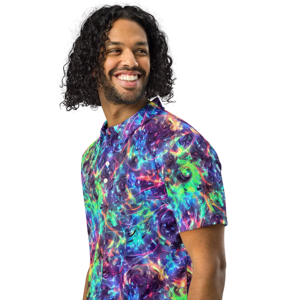 Spectral Voltage on Men's Slim Fit Polo Shirt — Left Front