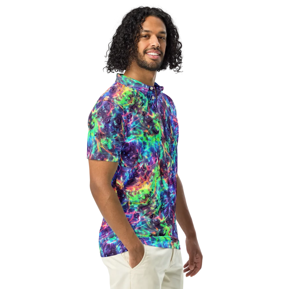 Spectral Voltage on Men's Slim Fit Polo Shirt — Right Front