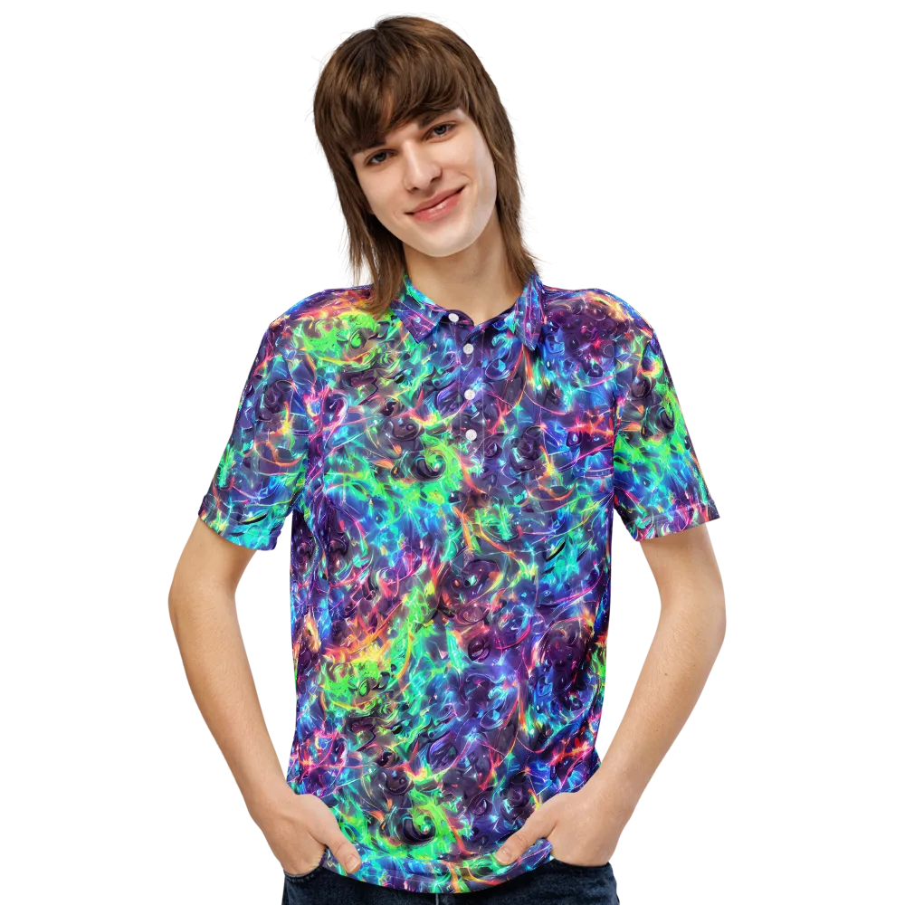 Spectral Voltage on Men's Slim Fit Polo Shirt — Front
