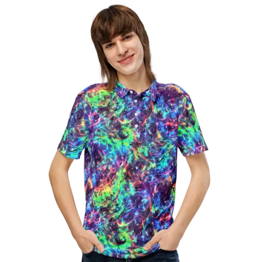 Spectral Voltage on a Men's Slim Fit Polo Shirt