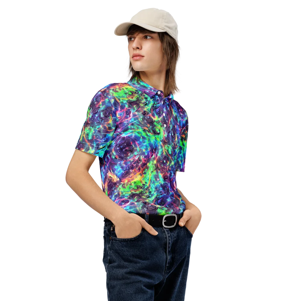 Spectral Voltage on Men's Slim Fit Polo Shirt — Right Front