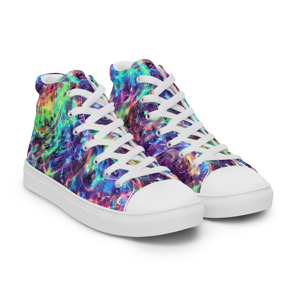 Spectral Voltage on Men's High Top Canvas Shoes — Right Front