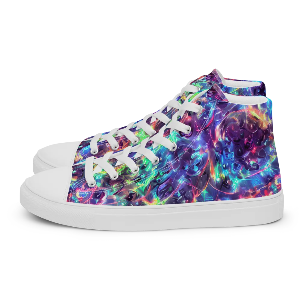 Spectral Voltage on Men's High Top Canvas Shoes — Left