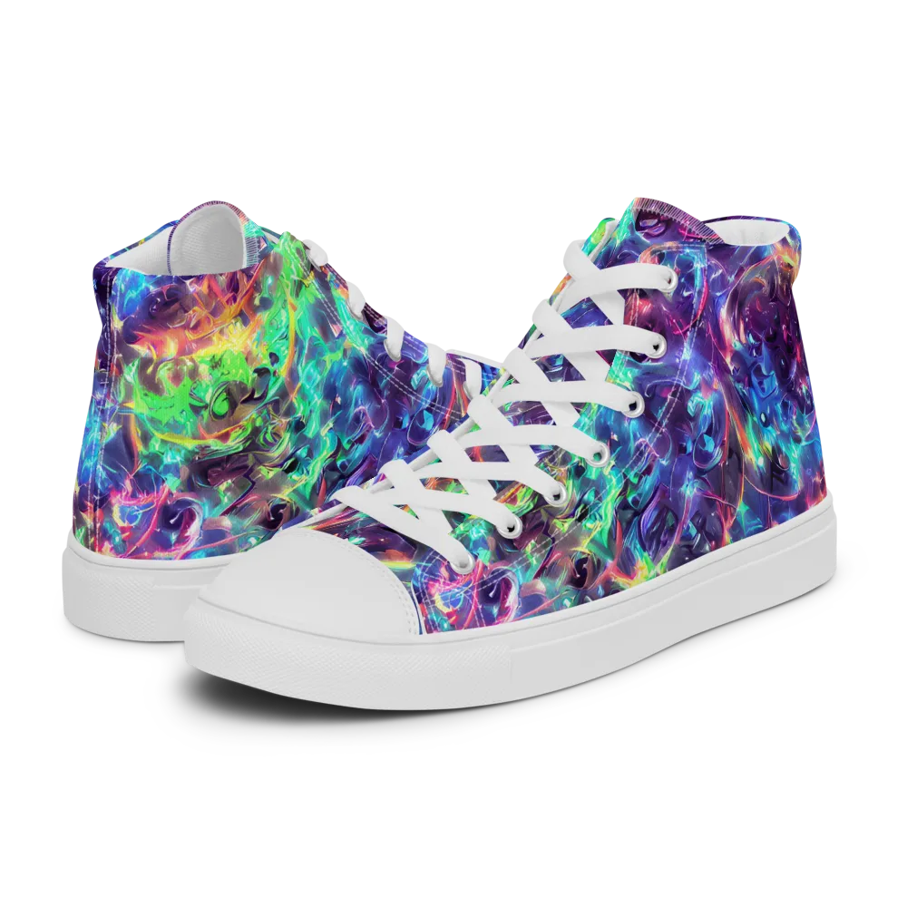 Spectral Voltage on Men's High Top Canvas Shoes — Left