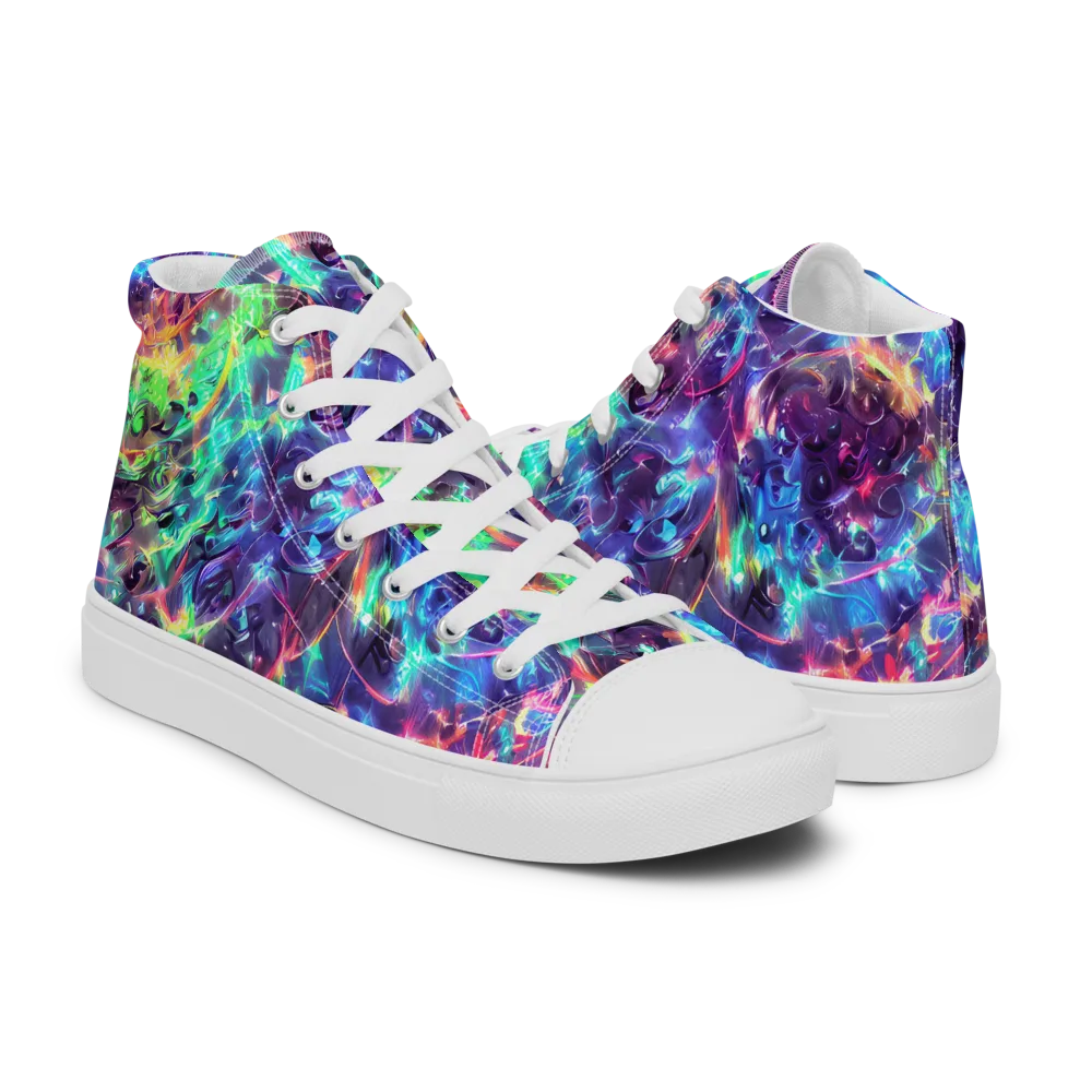 Spectral Voltage on Men's High Top Canvas Shoes — Right