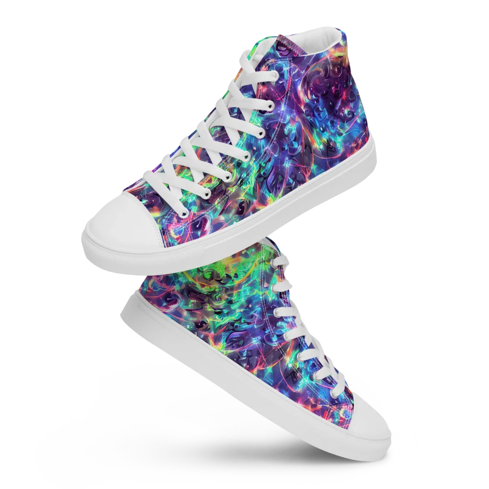 Spectral Voltage on Men's High Top Canvas Shoes — Front