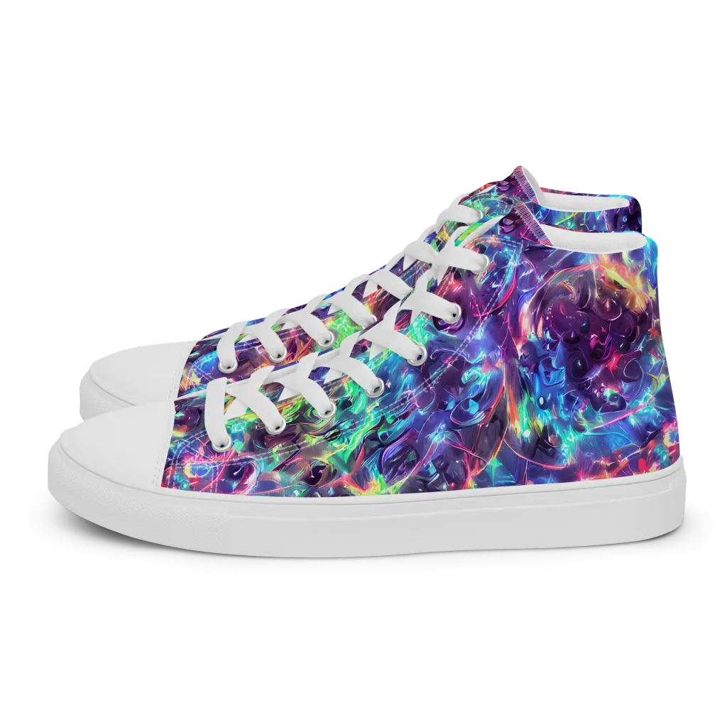 Spectral Voltage on Women's High Top Canvas Shoes — Left