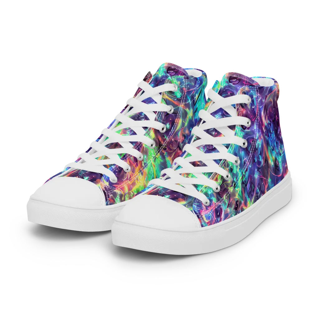Spectral Voltage on Women's High Top Canvas Shoes — Left Front